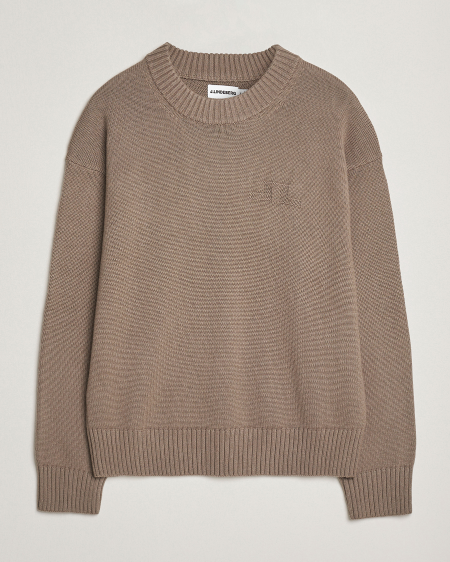 Uomini | Maglieria | J.Lindeberg | Eddy Wool/Cotton Knitted Sweater Brindle