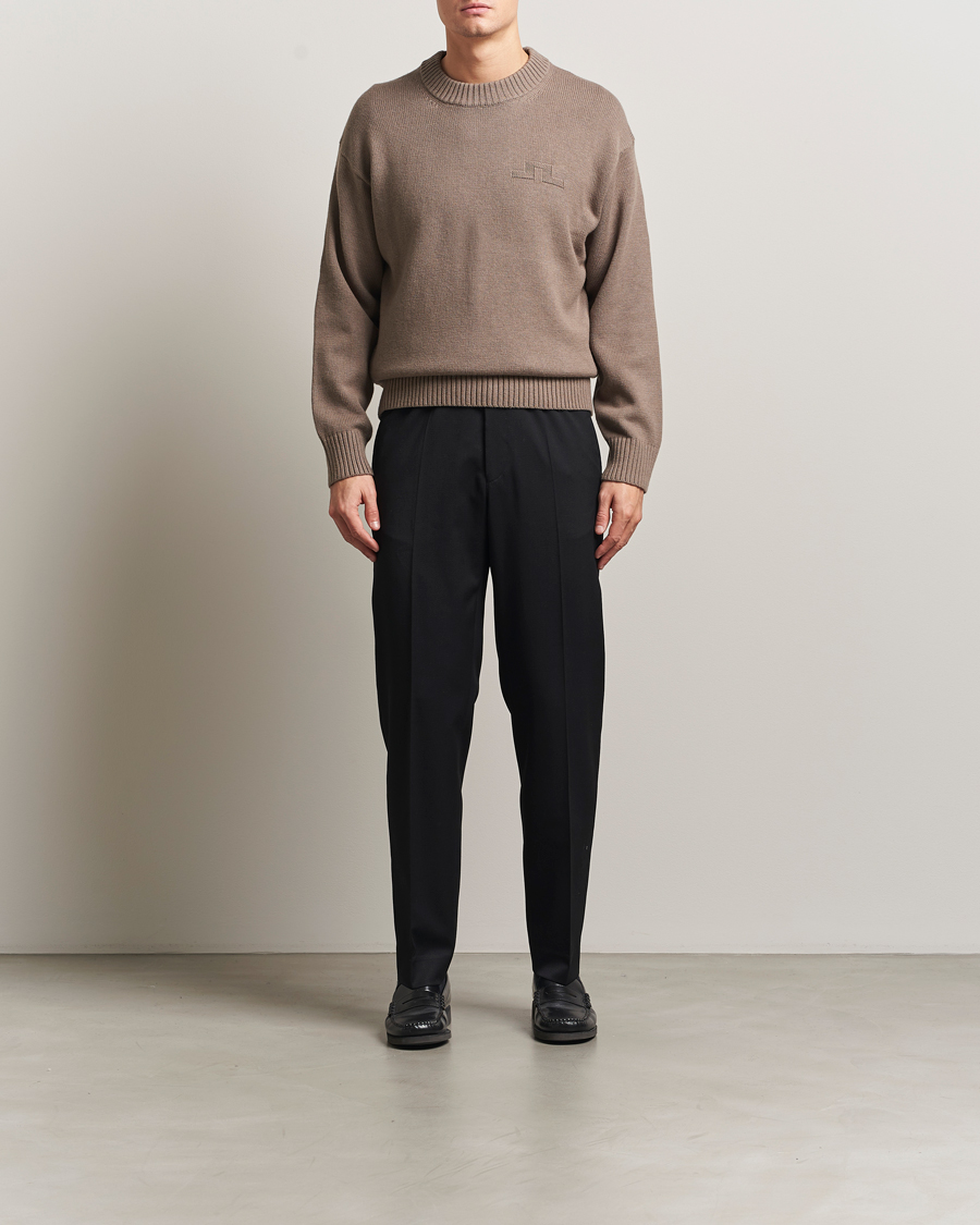 Uomini | Maglieria | J.Lindeberg | Eddy Wool/Cotton Knitted Sweater Brindle