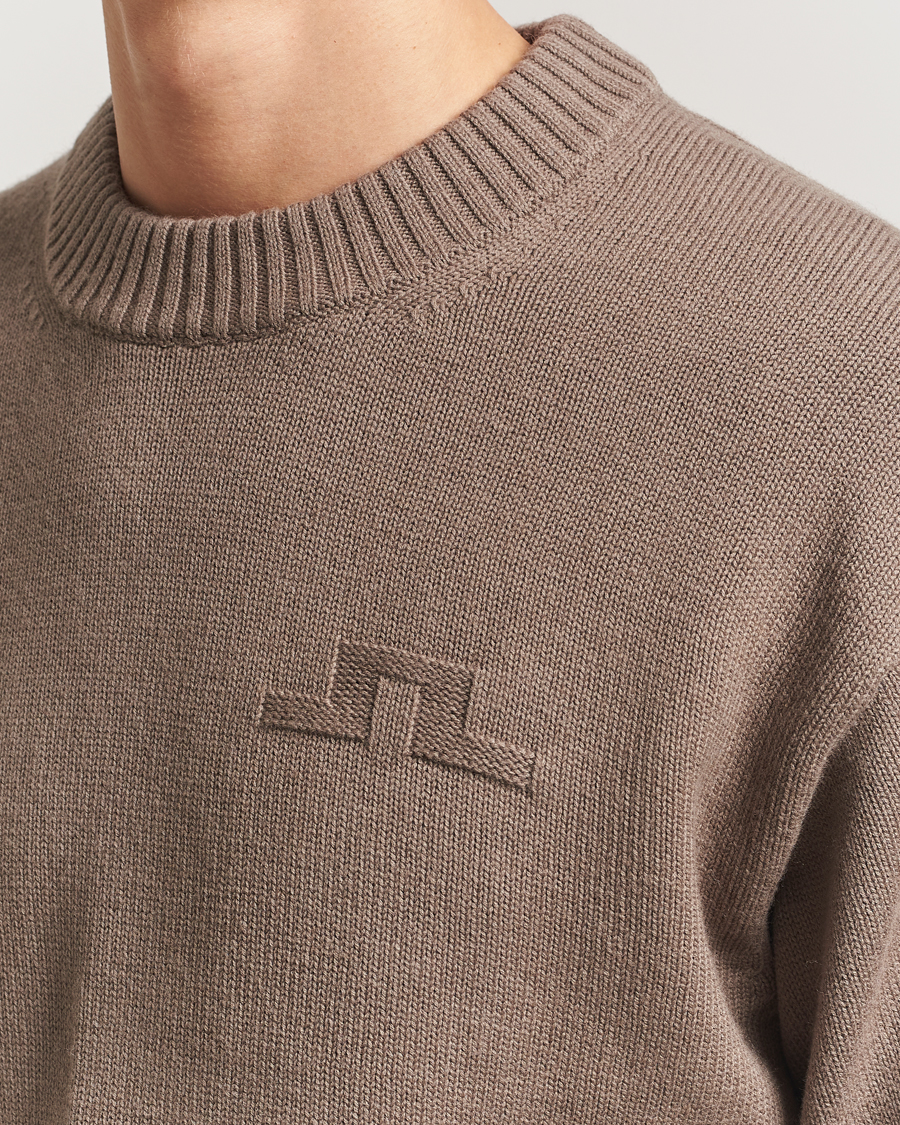 Uomini | Maglieria | J.Lindeberg | Eddy Wool/Cotton Knitted Sweater Brindle