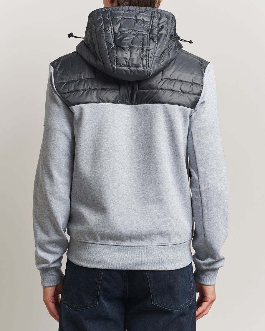Uomini | Maglieria | J.Lindeberg | Seth Hybrid Hooded Full Zip Medium Grey Melange