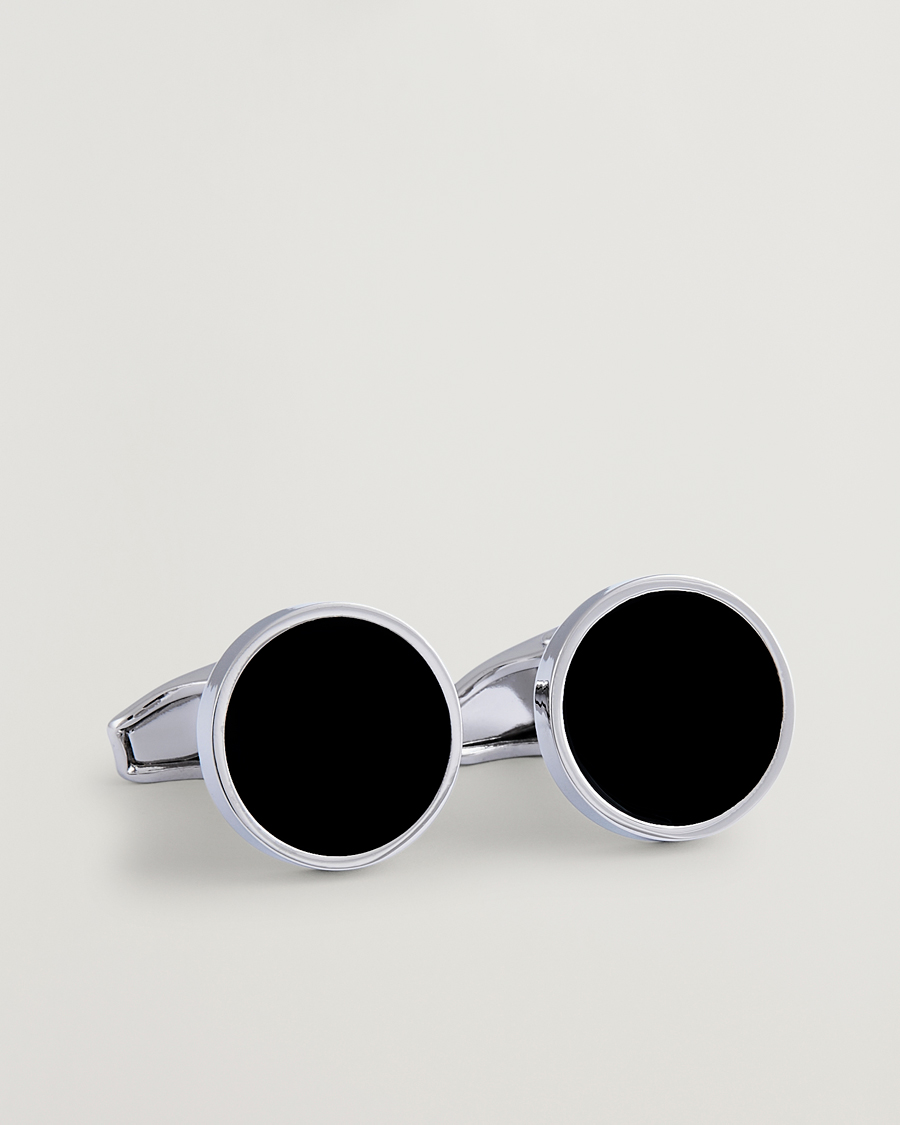 Uomini | Amanda Christensen Classic Cufflink Silver/Black | Amanda Christensen | Classic Cufflink Silver/Black
