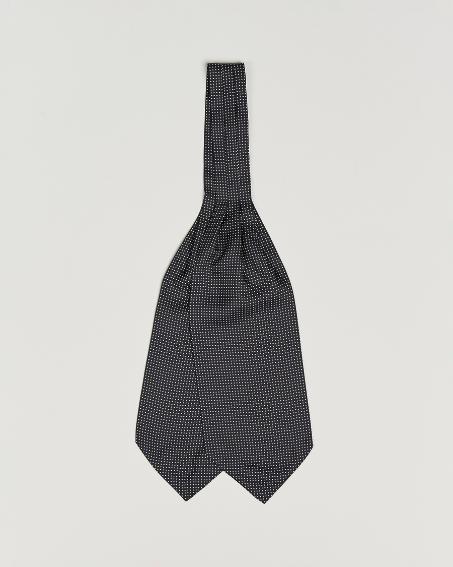 Uomini | Sciarpe | Amanda Christensen | Silk Twill Micro Dot Ascot Black