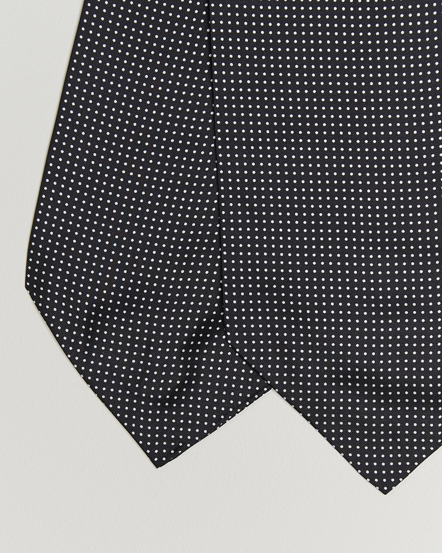 Uomini | Sciarpe | Amanda Christensen | Silk Twill Micro Dot Ascot Black