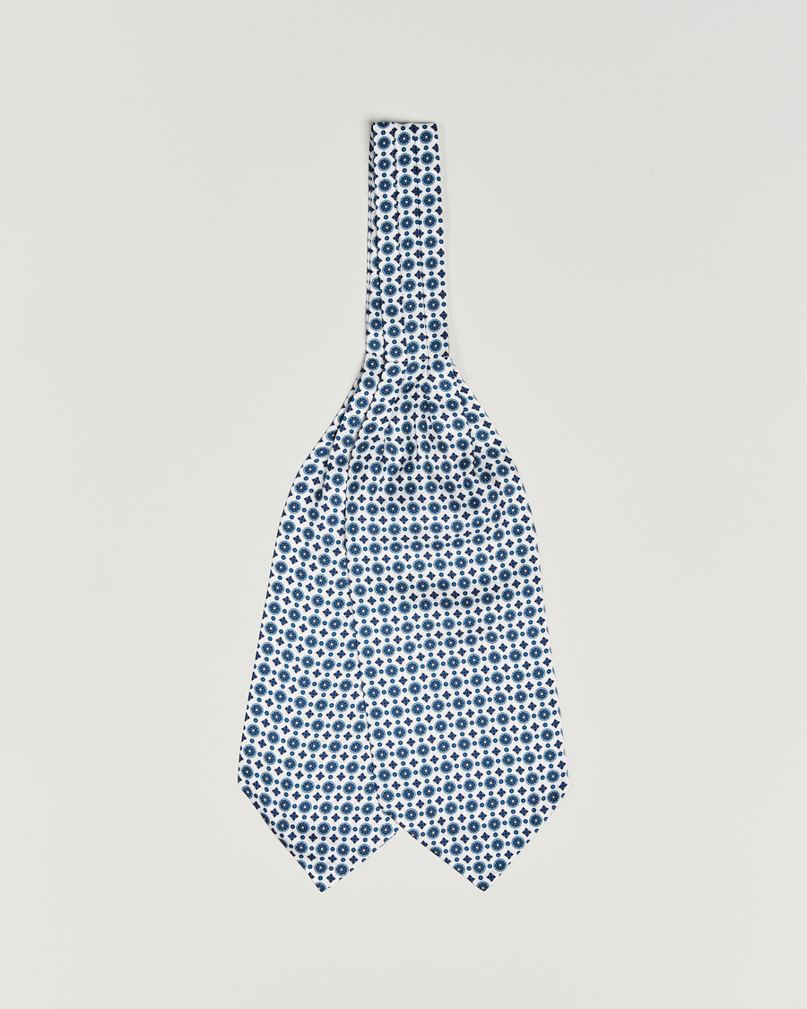 Uomini | Amanda Christensen Silk Twill Medallion Ascot White | Amanda Christensen | Silk Twill Medallion Ascot White