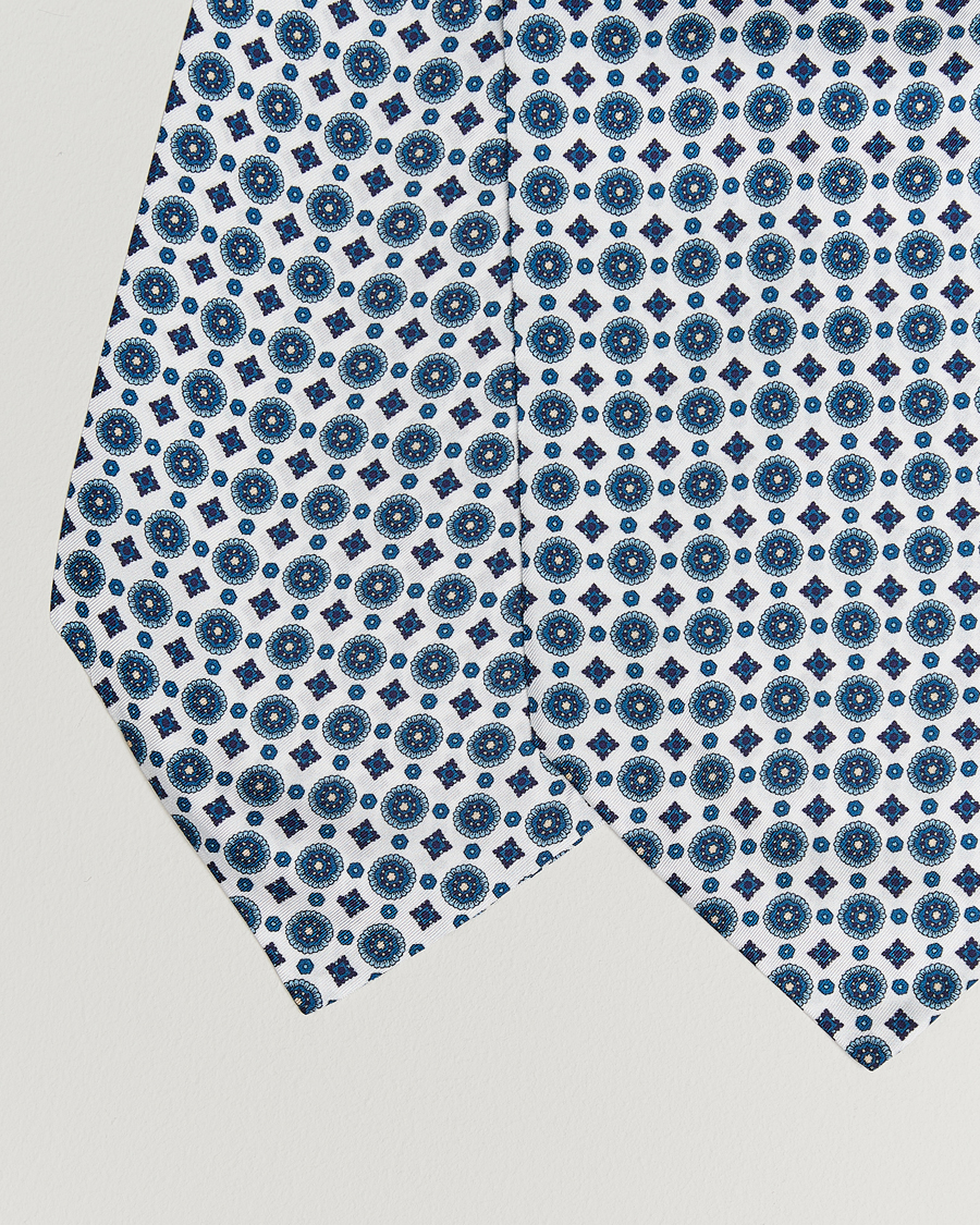 Uomini | Amanda Christensen Silk Twill Medallion Ascot White | Amanda Christensen | Silk Twill Medallion Ascot White