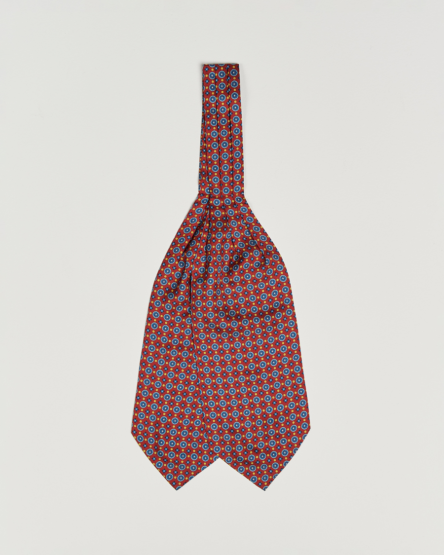 Uomini | Sciarpe | Amanda Christensen | Silk Twill Medallion Ascot Wine Red