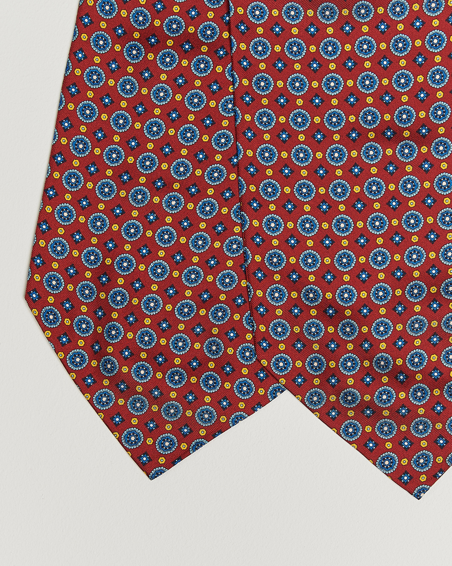 Uomini | Sciarpe | Amanda Christensen | Silk Twill Medallion Ascot Wine Red