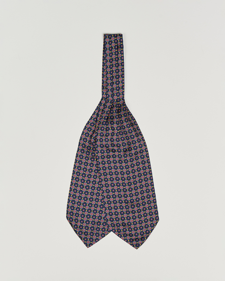 Uomini | Sciarpe | Amanda Christensen | Silk Twill Medallion Ascot Navy