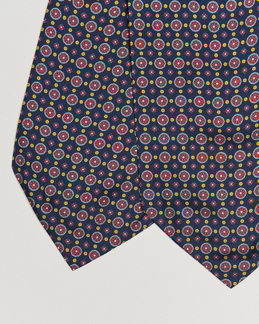 Uomini | Sciarpe | Amanda Christensen | Silk Twill Medallion Ascot Navy