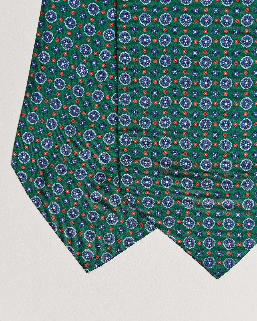 Uomini | Sciarpe | Amanda Christensen | Silk Twill Medallion Ascot Bottle Green