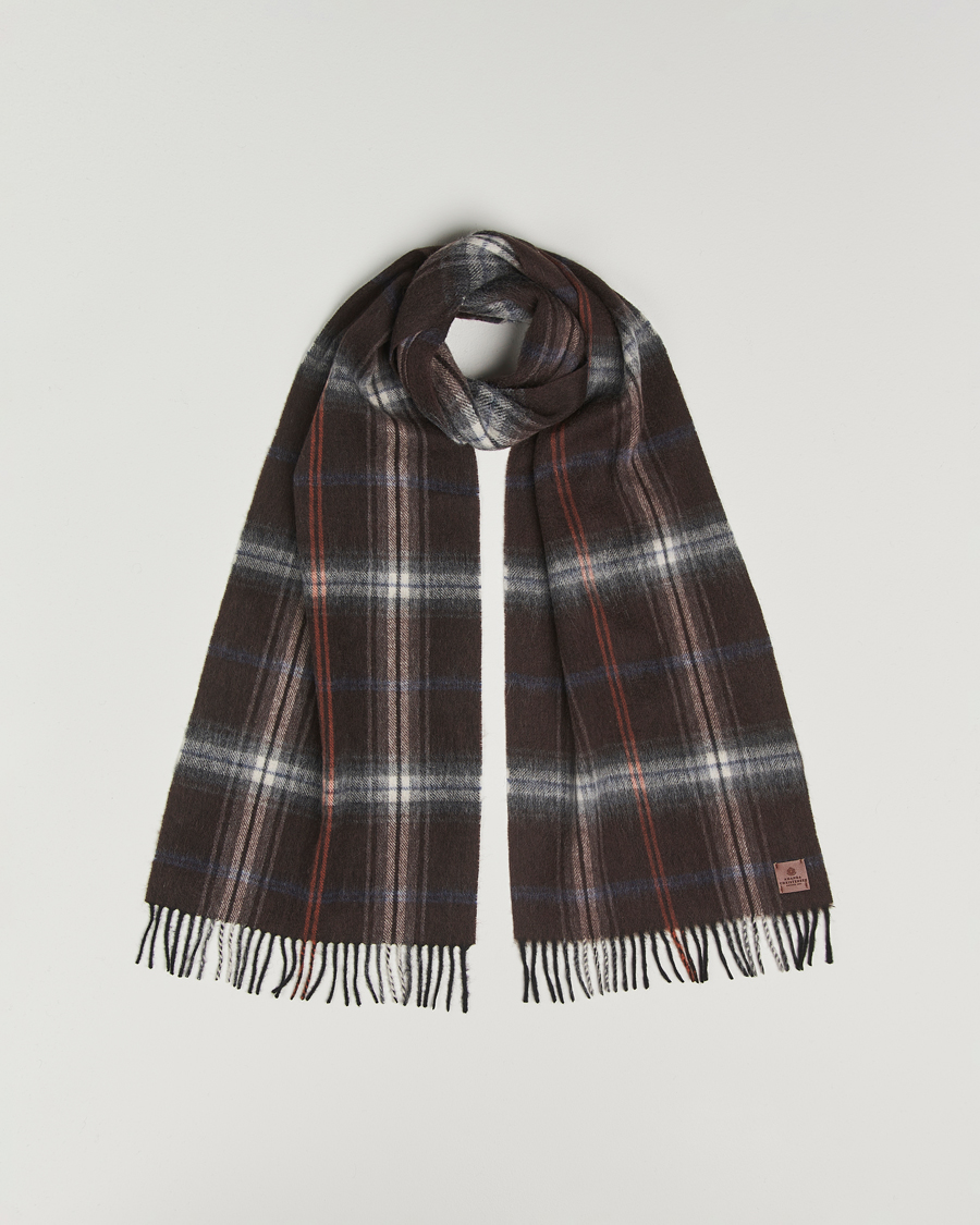 Uomini | Sciarpe | Amanda Christensen | Wool Checked Scarf Brown