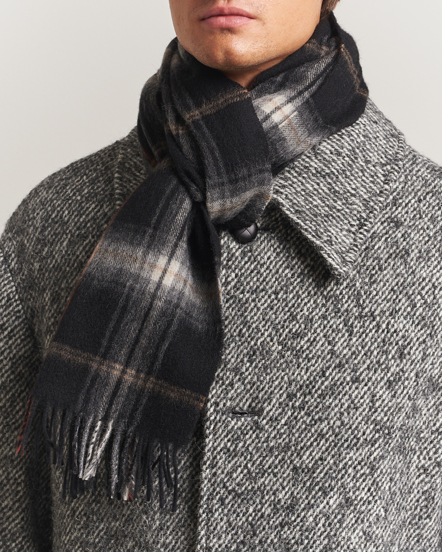 Uomini | Amanda Christensen Wool Checked Scarf Black | Amanda Christensen | Wool Checked Scarf Black
