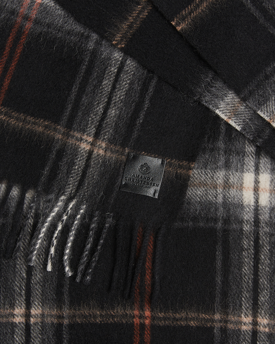 Uomini | Amanda Christensen Wool Checked Scarf Black | Amanda Christensen | Wool Checked Scarf Black