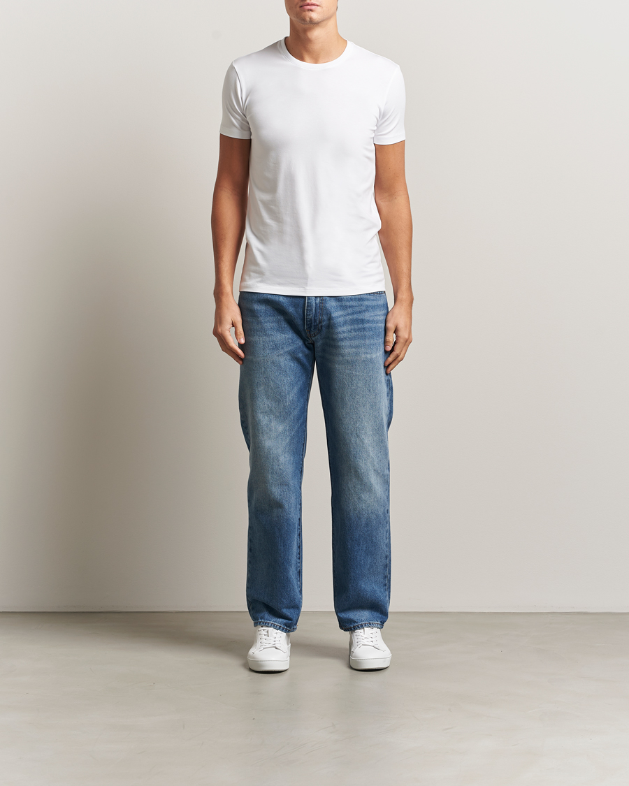 Uomini | T-shirt | Falke | 2-Pack Cotton Crew Neck T-Shirt White