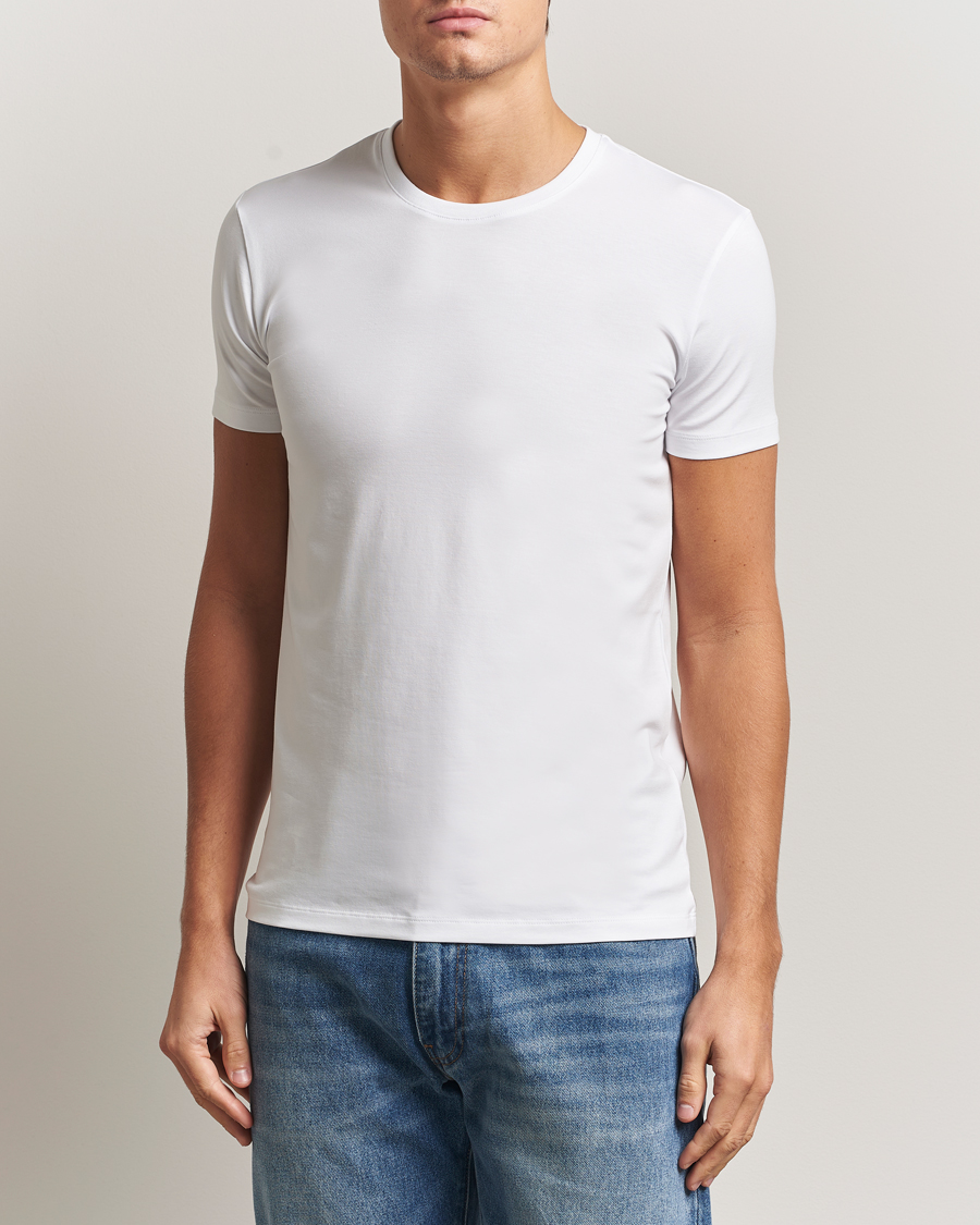 Uomini | T-shirt | Falke | 2-Pack Cotton Crew Neck T-Shirt White
