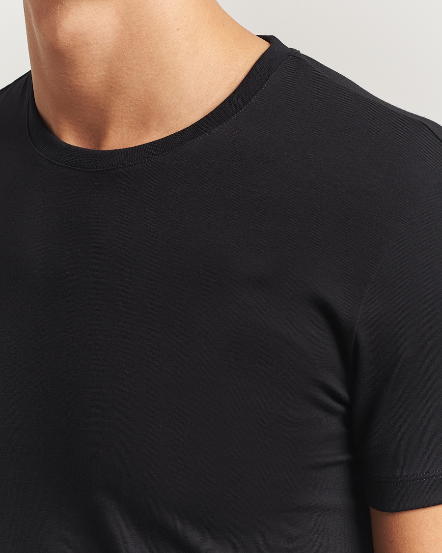 Uomini | T-shirt | Falke | 2-Pack Cotton Crew Neck T-Shirt Black