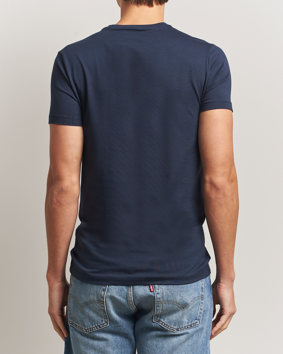 Uomini | T-shirt | Falke | 2-Pack Cotton Crew Neck T-Shirt Midnight