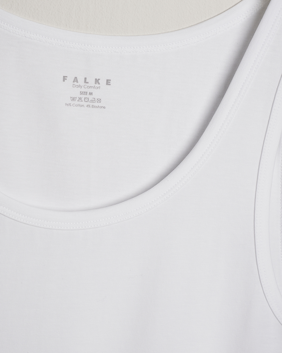 Uomini | T-shirt | Falke | 2-Pack Cotton Tank Top White
