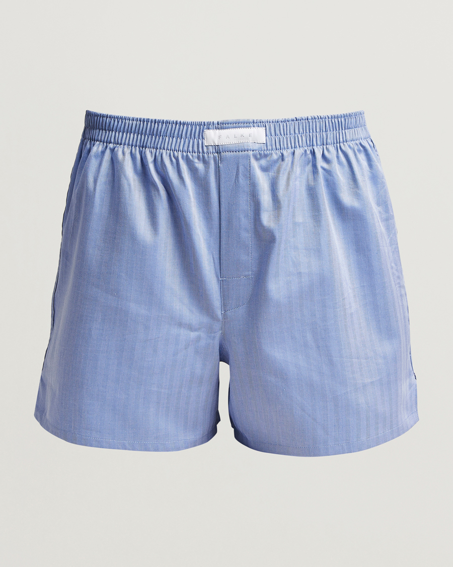 Uomini | Biancheria intima | Falke | Cotton Woven Boxer Shorts Ocean Blue
