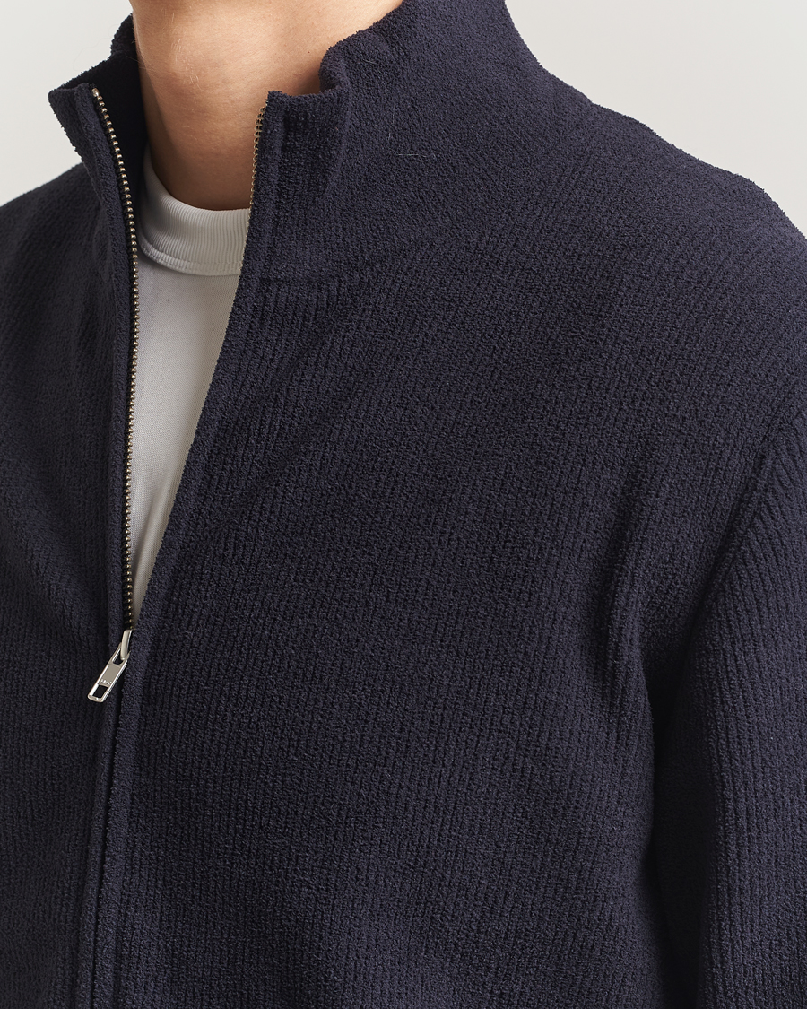 Uomini | Maglieria | NN07 | Danny Rib Knitted Full Zip Navy Blue