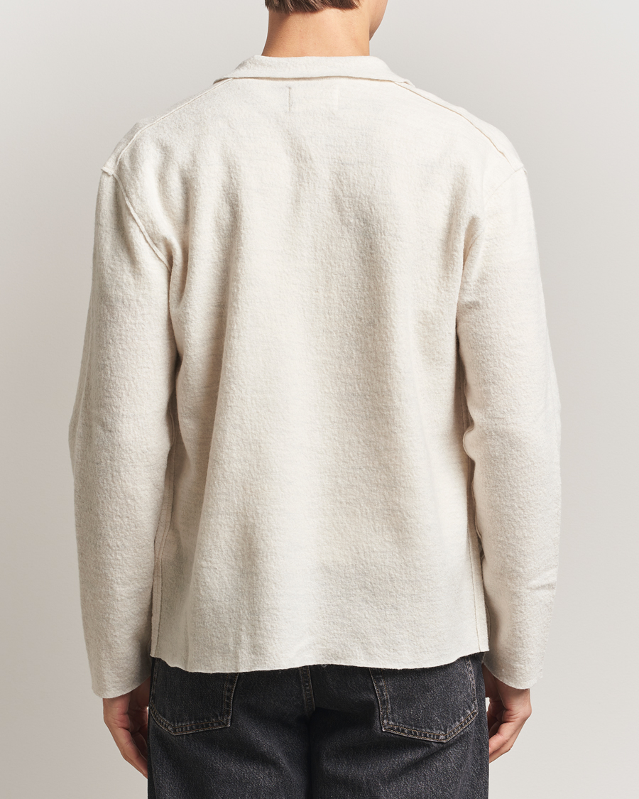 Uomini | Maglieria | NN07 | Jonas Boiled Wool Full Zip Ivory