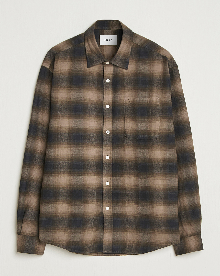 Uomini | Camicie | NN07 | Deon Flannel Checked Shirt Black/Green
