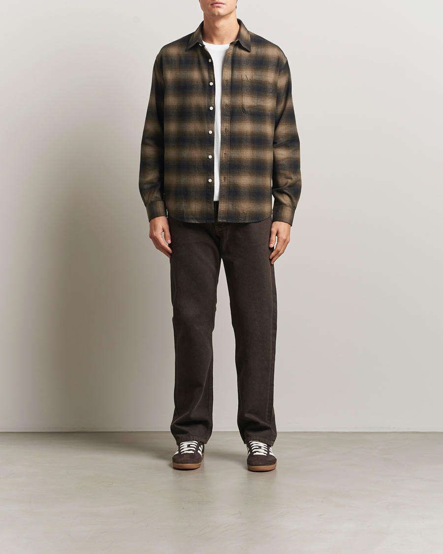 Uomini | Camicie | NN07 | Deon Flannel Checked Shirt Black/Green