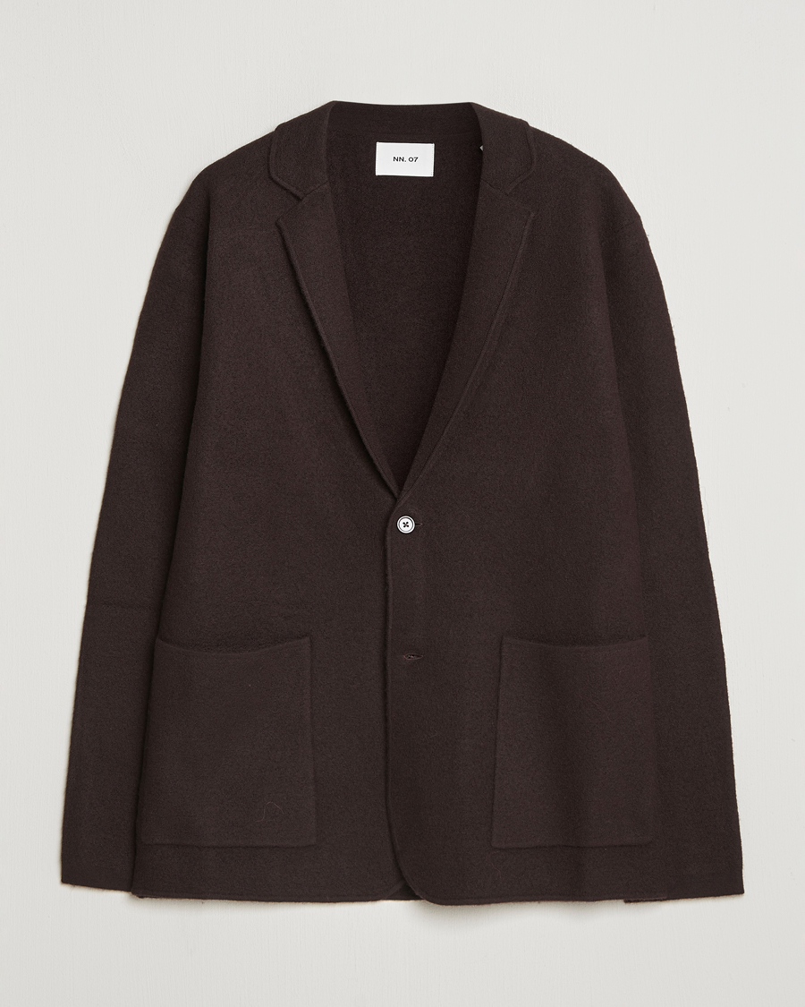 Uomini | Blazers | NN07 | Lucas Boiled Wool Blazer Dusky Port