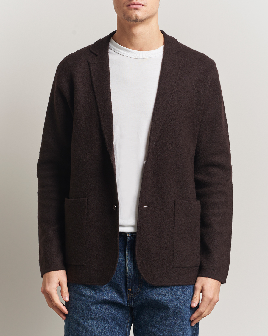 Uomini | Blazers | NN07 | Lucas Boiled Wool Blazer Dusky Port