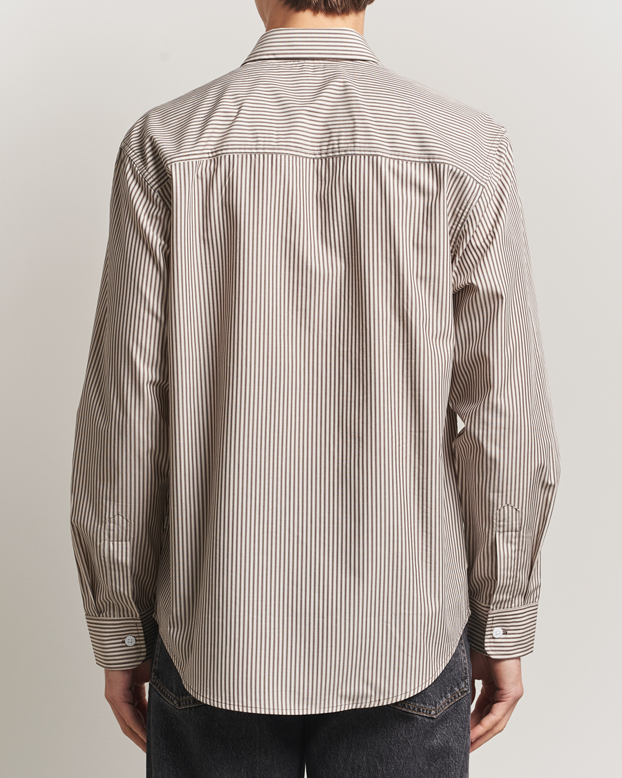 Uomini | Camicie | NN07 | Quinsy Striped Embroidered Shirt Brown