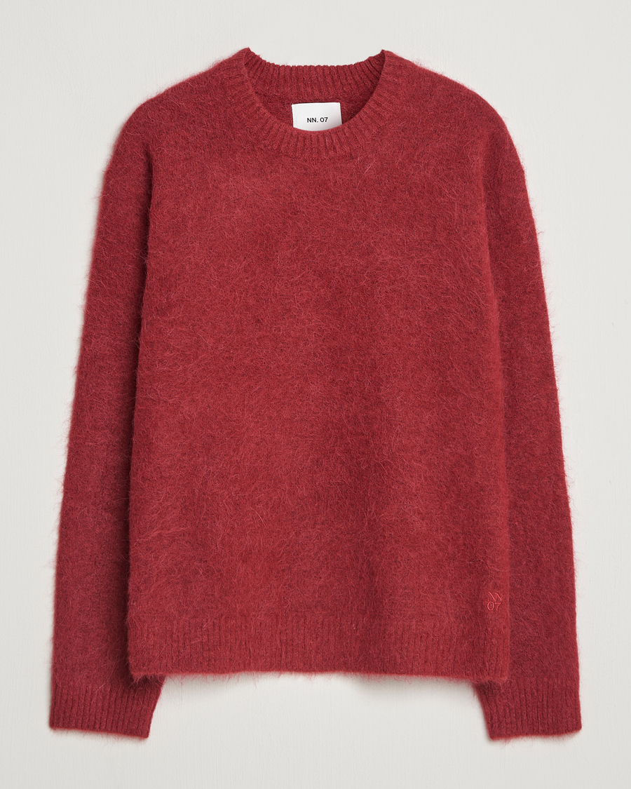 Uomini | Maglieria | NN07 | Russell Alpaca Knitted Crew Neck Cranberry