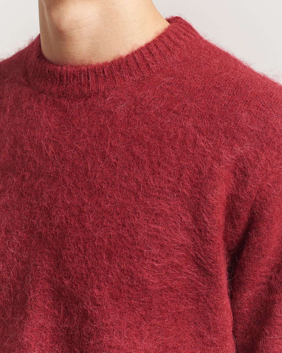 Uomini | Maglieria | NN07 | Russell Alpaca Knitted Crew Neck Cranberry
