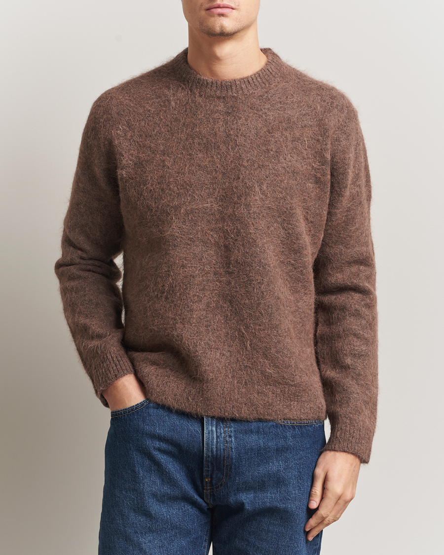 Uomini | Maglieria | NN07 | Russell Alpaca Knitted Crew Neck Mable Husk