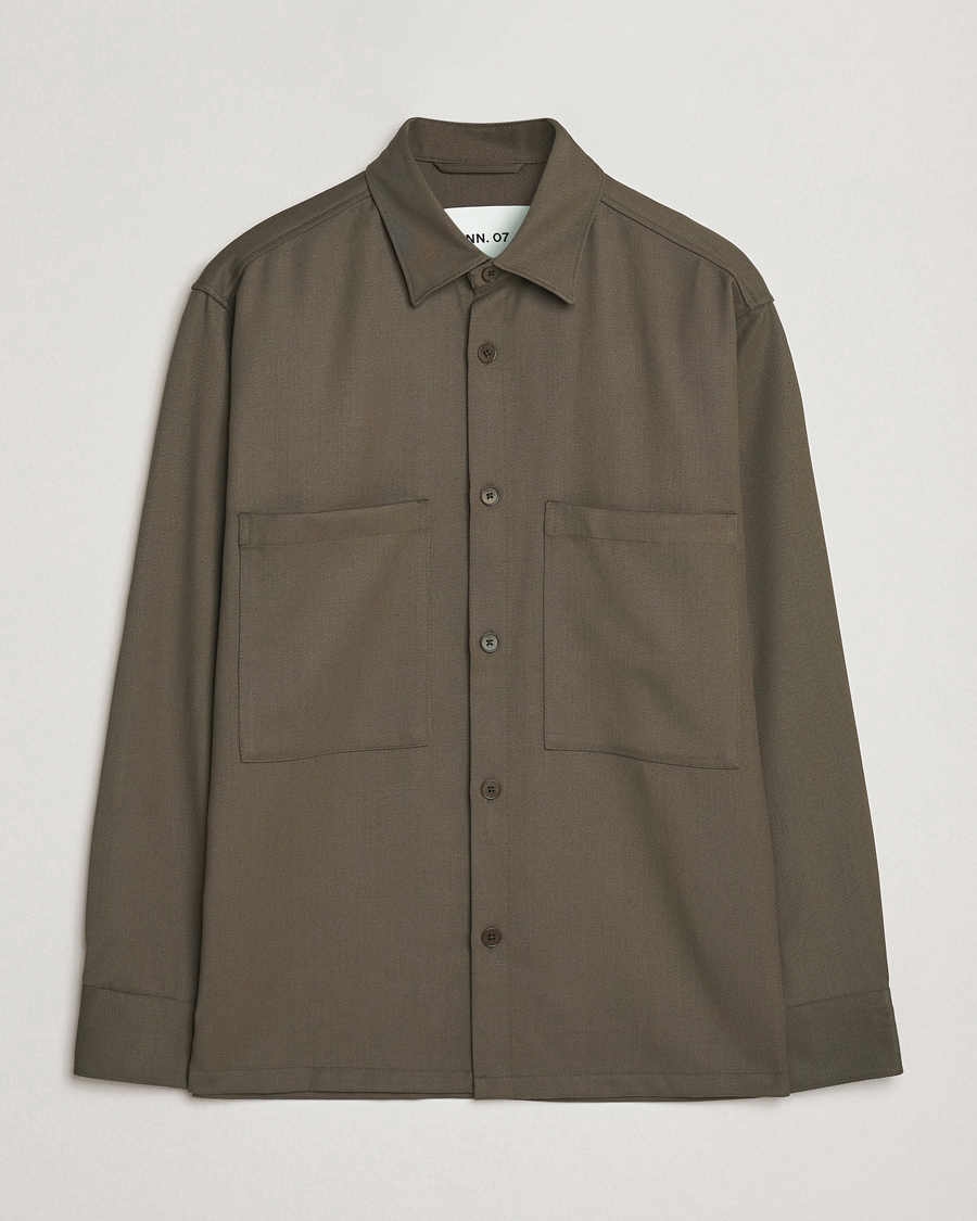 Uomini | Camicie | NN07 | Freddy Wool/Tencel Overshirt Mable Husk