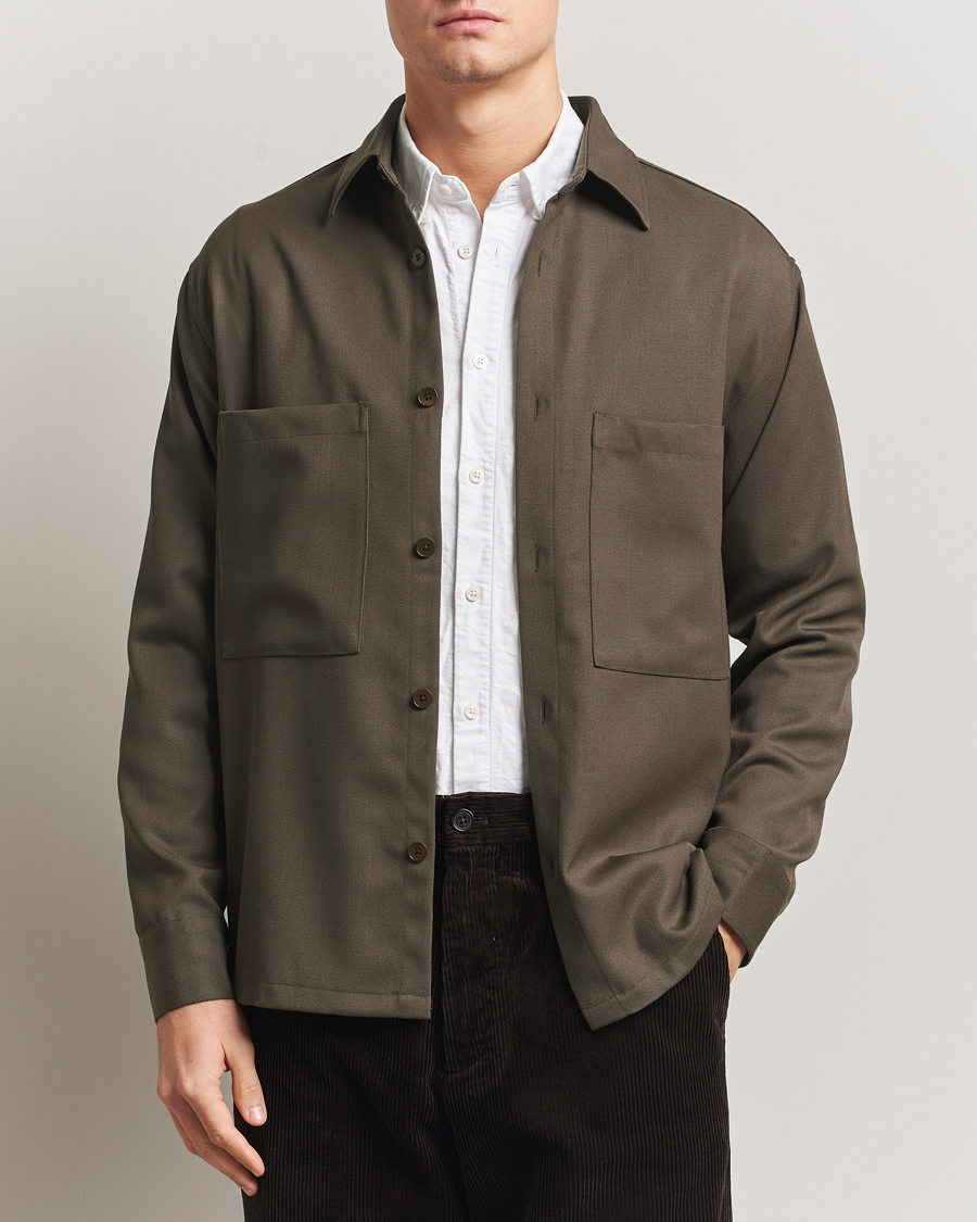 Uomini | Camicie | NN07 | Freddy Wool/Tencel Overshirt Mable Husk