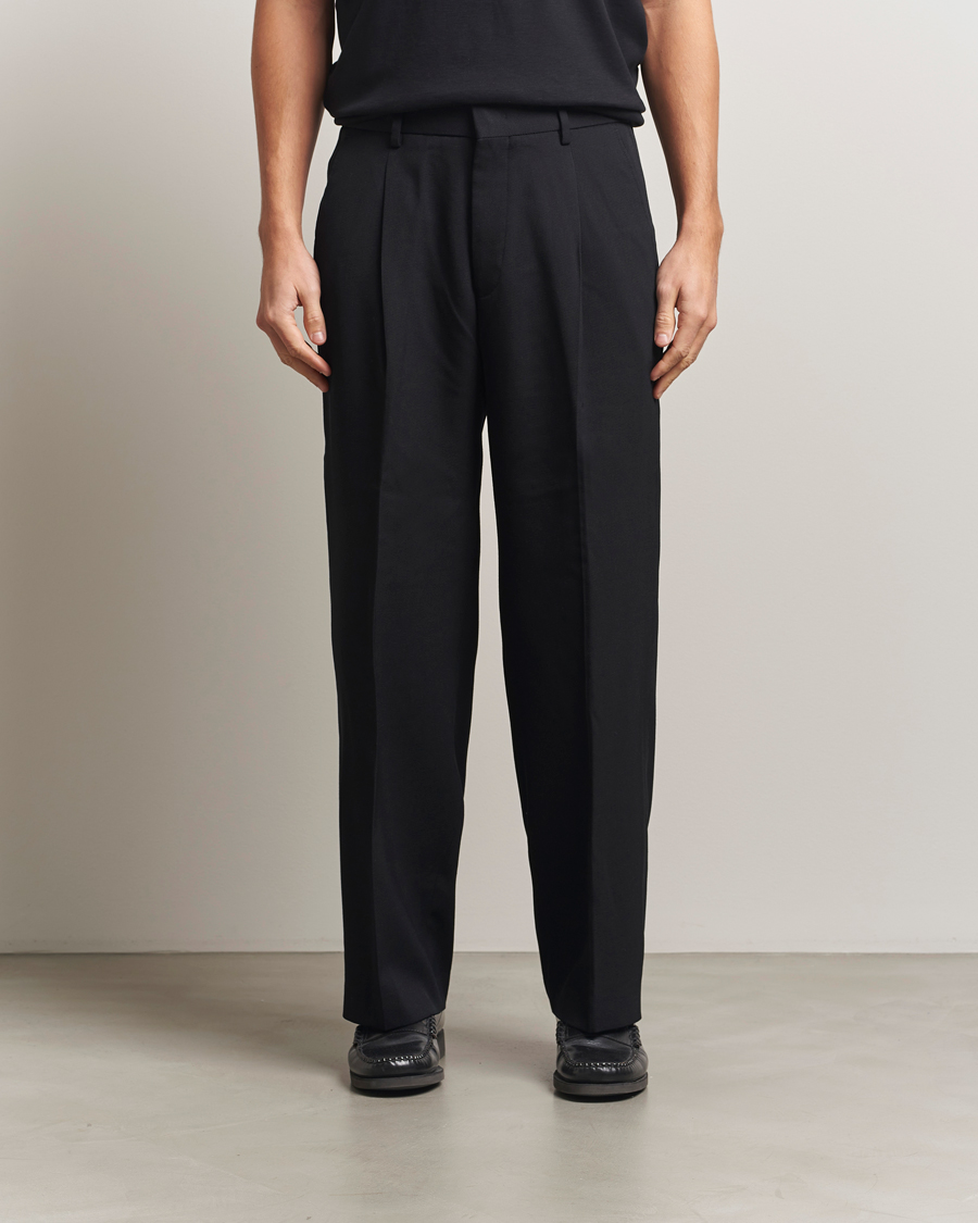Uomini | Pantaloni | NN07 | Kay Relaxed Fit Wool/Tencel Trousers Black