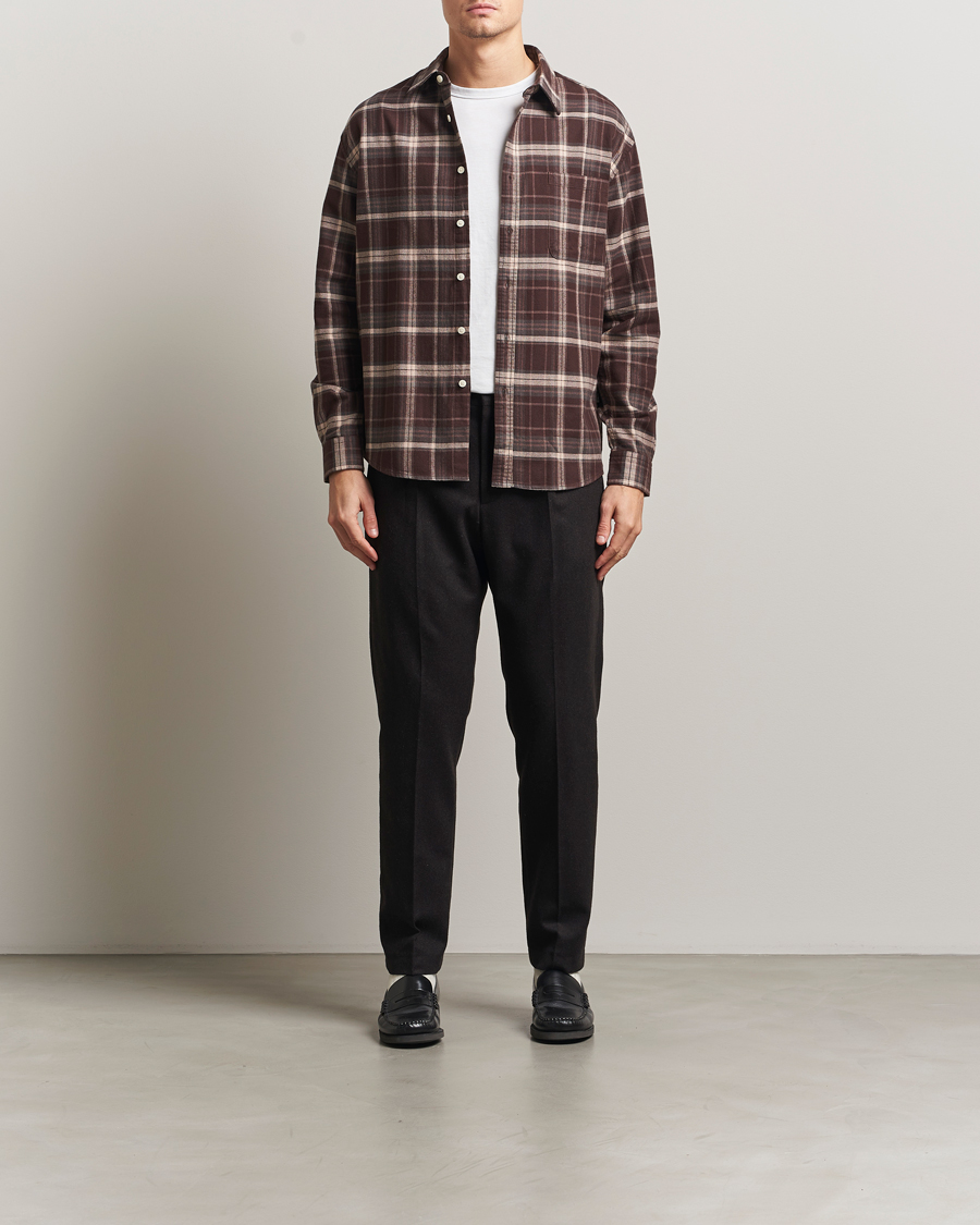 Uomini | Camicie | NN07 | Deon Flannel Checked Shirt Dusky Port