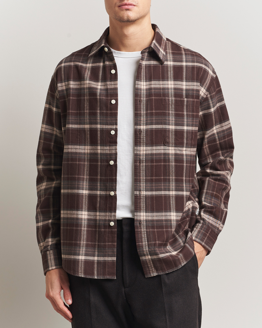 Uomini | Camicie | NN07 | Deon Flannel Checked Shirt Dusky Port