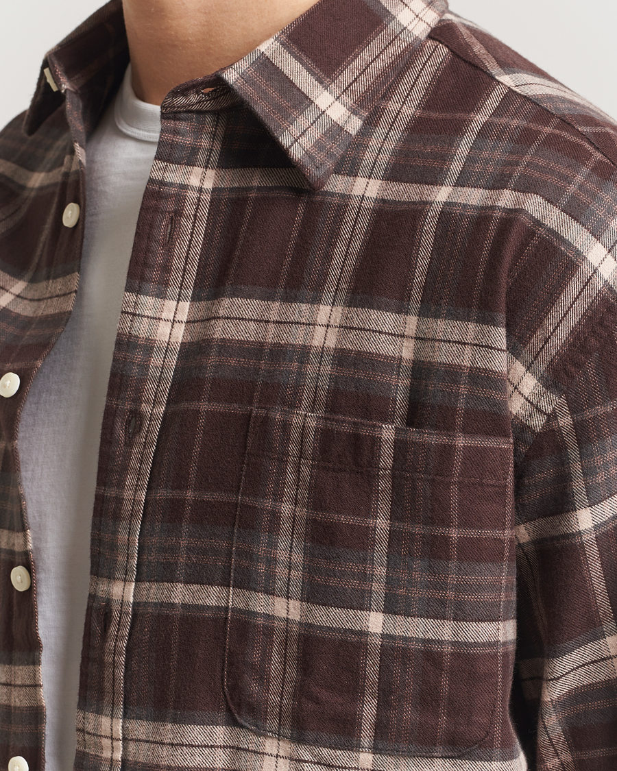 Uomini | Camicie | NN07 | Deon Flannel Checked Shirt Dusky Port