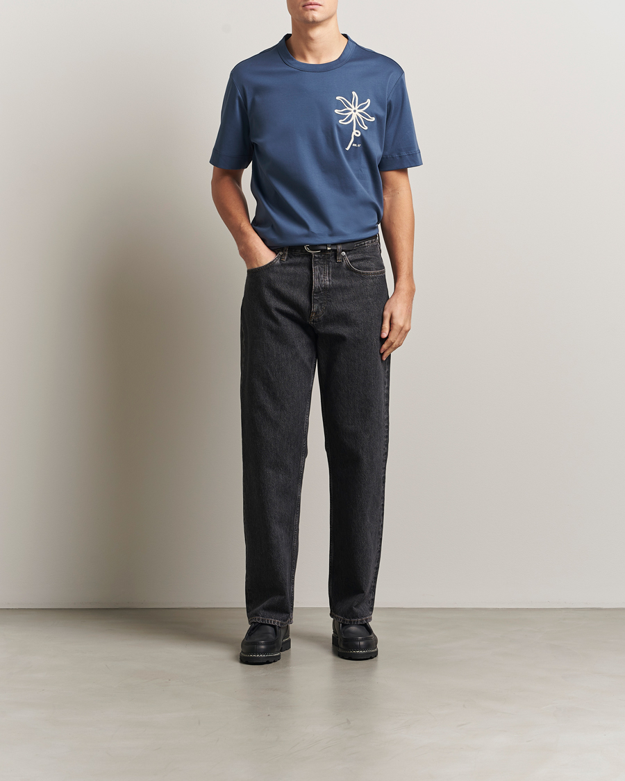 Uomini | T-shirt | NN07 | Pedro Embroidered T-Shirt Denim Blue