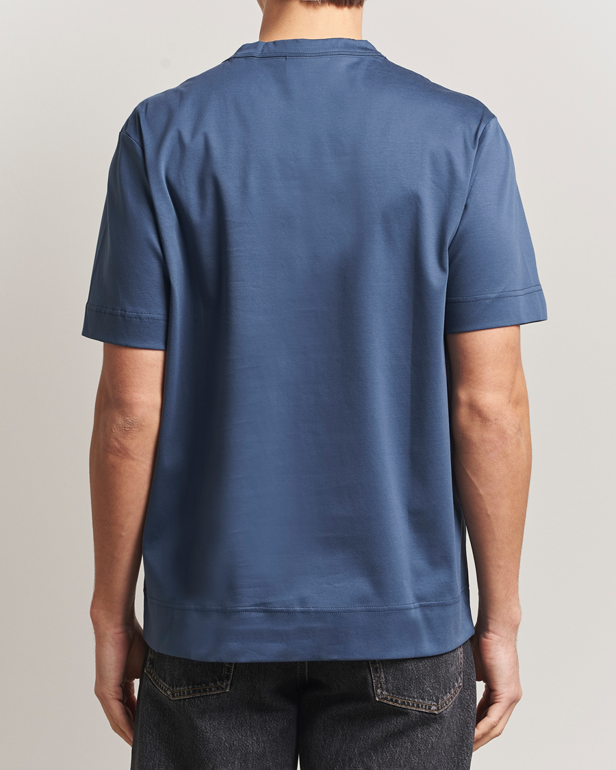 Uomini | T-shirt | NN07 | Pedro Embroidered T-Shirt Denim Blue