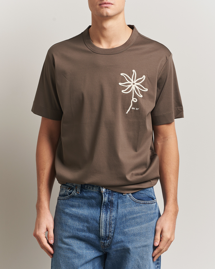 Uomini | T-shirt | NN07 | Pedro Embroidered T-Shirt Mable Husk