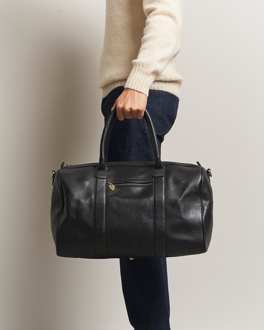 Uomini | Borse | Pampeano | Varon Small Leather Weekend Bag Black