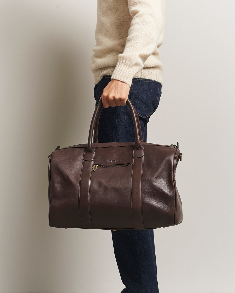 Uomini | Borse | Pampeano | Varon Small Leather Weekend Bag Brown