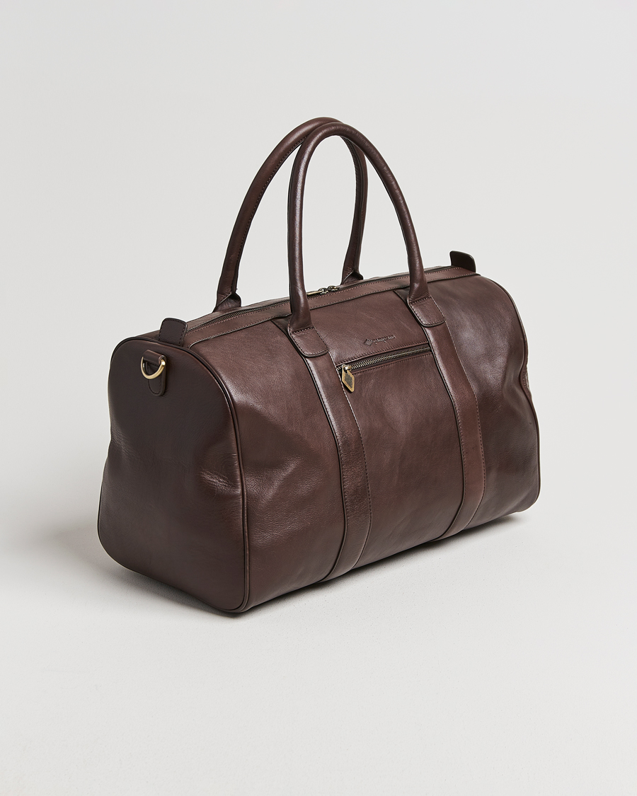 Uomini | Borse | Pampeano | Varon Small Leather Weekend Bag Brown