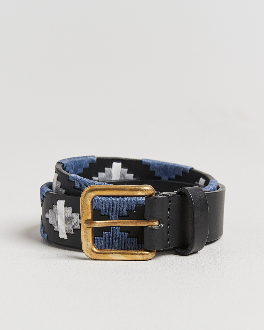 Uomini | Pampeano Sierra Hand Stitched Classic Leather Belt 3,5cm Black | Pampeano | Sierra Hand Stitched Classic Leather Belt 3,5cm Black