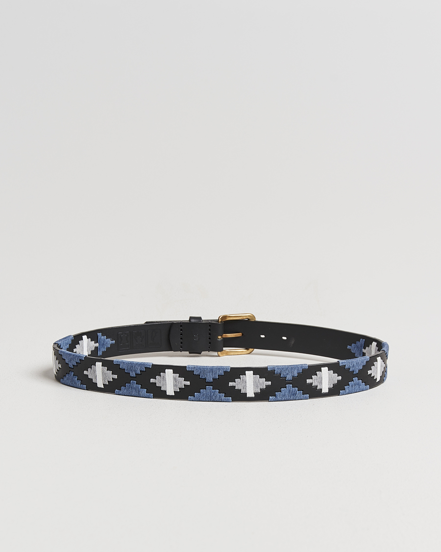 Uomini | Pampeano Sierra Hand Stitched Classic Leather Belt 3,5cm Black | Pampeano | Sierra Hand Stitched Classic Leather Belt 3,5cm Black