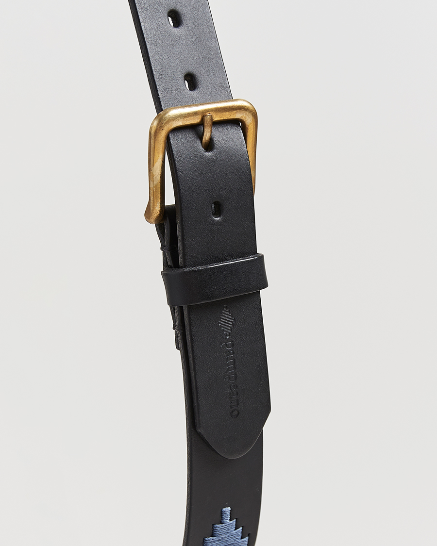 Uomini | Pampeano Sierra Hand Stitched Classic Leather Belt 3,5cm Black | Pampeano | Sierra Hand Stitched Classic Leather Belt 3,5cm Black