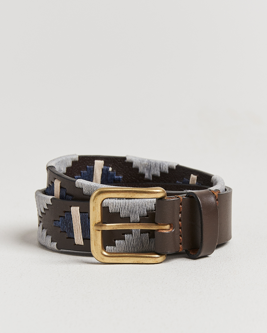 Uomini | Cinture | Pampeano | Tornado Hand Stitched Classic Leather Belt 3,5cm Brown