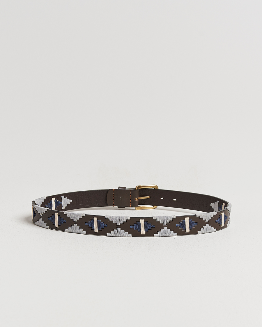 Uomini | Cinture | Pampeano | Tornado Hand Stitched Classic Leather Belt 3,5cm Brown